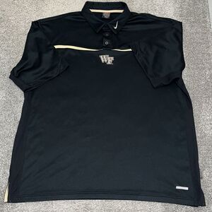 Black Nike SphereDry Wake Forest Demon Deacons Golf Polo Polyester BigMan Shirt